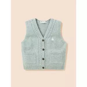 [BEANPOLE KIDS] 여아 울 케이블 오픈형 니트 베스트  라이트 그린 (BI6851G01L)
