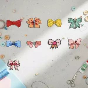 패브릭 리본 9개 패치 세트 디자인 열부착 와펜 전용 열접착패치 자수와펜 다리미패치