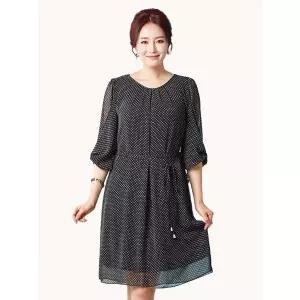 [Elegance Madam]도로시 도트 시폰 원피스+제천 끈 벨트 K181OP02_P320246991