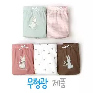 아동팬티 5매입 귀여운 유아 아동 초등학생팬티 순면팬티 90사이즈까지