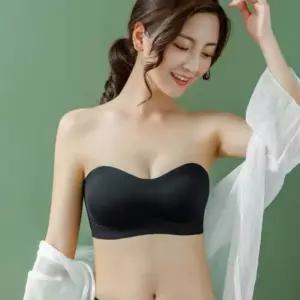 튜브탑 어깨끈 없는 브라 무봉제 편한 속옷 웨딩 비다리안 볼륨감 탈부착 가능 패드