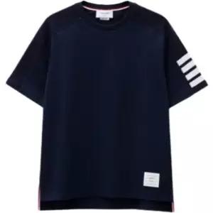 톰브라운 MJS246A 07323 415 사선 로고 네이비 반팔 티셔츠