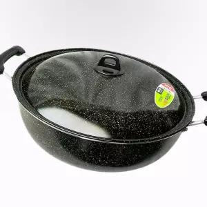 식당 주방 업소용 알루미늄 마블 코팅 튀김팬 45cm