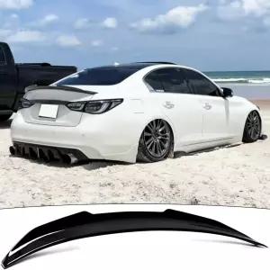 인피니티 호환 Q50/Q50S 2014-2024용 NEESPOC 리어 스포일러 장착 (2.0t 3.0t LUXE Premium용) 광택 블랙