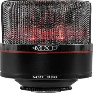 팟캐스팅 노래 홈 스튜디오 녹음 게임 및 스트리밍용 MXL 990 콘덴서 마이크 빨간 LED 조명 XLR 대형