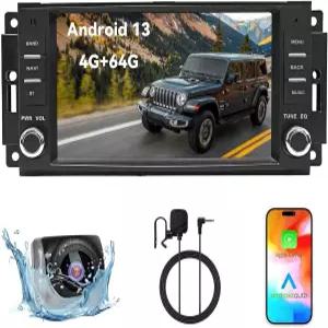 Android 13 카 스테레오 Jeep Wrangler JK Radio 2007-2018 Chrysler Dodge Ram 1500용 무선 카플레이 7