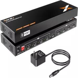 비압축 4K HDMI 분배기 1입력 8출력 8 EDID 모드 1x8 무손실 4K@30Hz UHD HDR 1.4 제로 레이턴시 HDCP