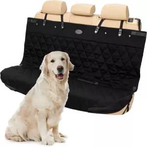 PetSafe 해피 라이드 퀼팅 처리된 강아지용 카시트 커버 벤치형 검정색 뒷좌석용 시트 긁힘 방지 조절