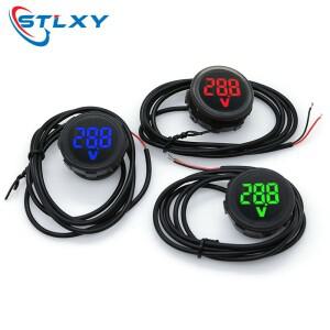LED 디지털 디스플레이 DC 자동차 전압 계량기 검출기 테스터 라운드 2 와이어 방수 4-100V