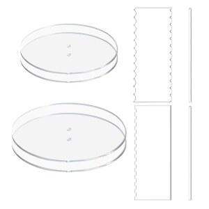 EAMATE 아크릴 원형 장식 버터크림 21CM 25인치 4개 9CM 도구 디스크 아이싱