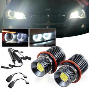 2개 160W BMW E39 E53 E60 E61 E64 E65E66, E87 04-07용, LED 엔젤 아이 헤일로 링 마커 사이드 라이트 화