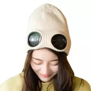 스키장 모자 일체형 비니 스트릿 패션 선글라스 윈터룩