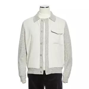 [롯데백화점]레노마 F/W 아이보리 스웨이드 데일리 니트형 캐주얼점퍼 RRCMBU02A