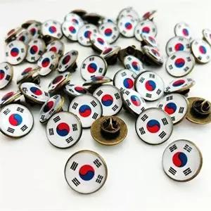 태극기 뱃지 태극기 브로치 대한민국 애국심 삼일절 기념 금속 원형-WFPZRYV