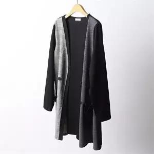 [셀러허브 패션]빅사이즈사랑해요 F436L110 오픈체크배색롱가디건 BG (7615218A)