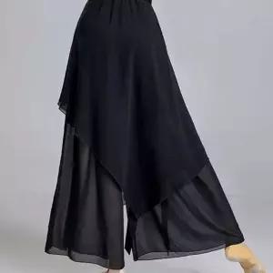 치마바지 연습복 와이드 블랙 통넓은 S
