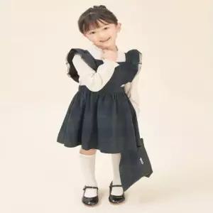 에이프런형 체크 원피스샤 헤어슈슈미니 백 3SET - 그린 (BI5871G01M)