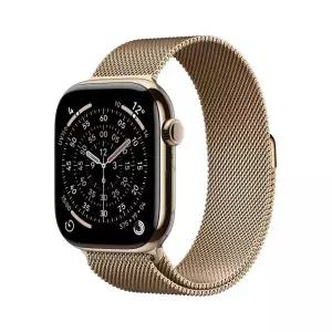 애플워치 11 셀룰러 46mm 골드 티타늄 케이스 골드 밀레니즈 루프 (SM) MFD74KH/A