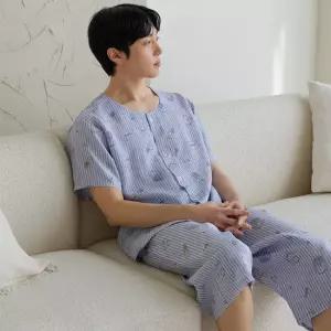 세이렌 남성 풍기인견 100% 여름 파자마 세트 2206
