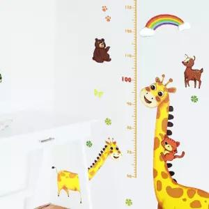키재기스티커 성장기록 키재기 시트지 동물친구들/측정기/아이방/벽지/아기/인테리어/벽/부착/신장/유치원/