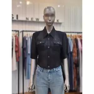 제시뉴욕 카라넥 시스루 크롭  반팔 숏재킷 DF7-SZNSJQ160S