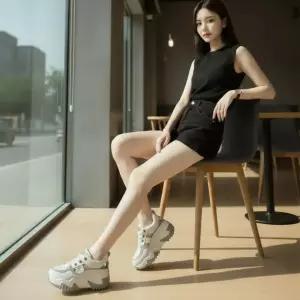 루나 글리터 청키 컷아웃 통굽 샌들 운동화 SD262068 워킹화 토닝화 패션 런닝화