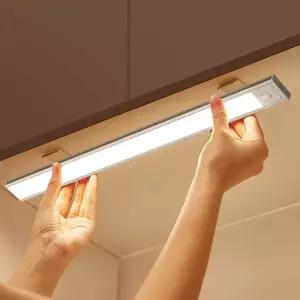 3색 LED 무선 센서등 충전식 무드등 수유등 60cm 인체감지 자동 건전지 벽부착 계단