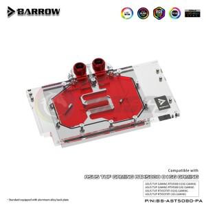 ASUS TUF 게이밍 5080/5070Ti 워터쿨러 5V ARGB용 Barrow GPU 블럭, 검정색/흰색 백플레이트, BS-AST5080-