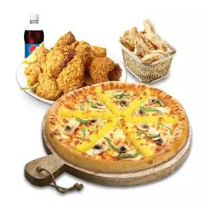 (피나치공) 고구마피치세트L(고구마피자L+후라이드치킨(뼈))+리얼웨지콘스프+콜라1.25L