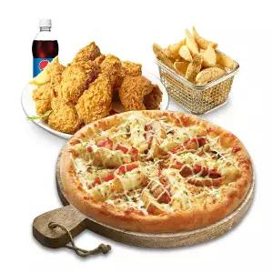 (피나치공) 더블포테이토피치세트L(더블포테이토피자L+후라이드치킨(뼈))+리얼웨지버터갈릭+콜라1.25L