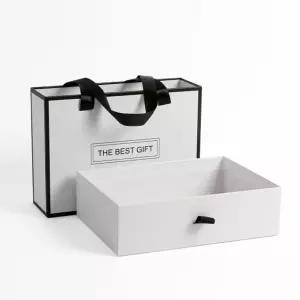 더베스트 선물상자 기프트백 2p세트(올화이트) (23.5x17cm)포장 흰색 서랍식 하드페이퍼 종이 박스 손잡이