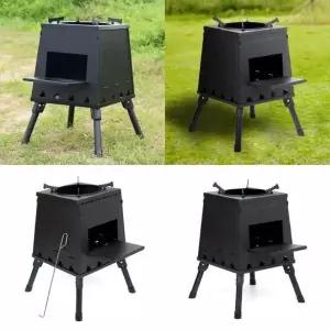 [제이큐]접이식 화목난로 35x47cm 블랙 캠핑용난로 야외난로