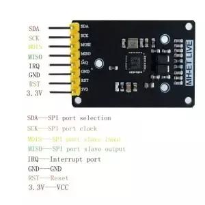 전문가용 13.56MHz 주파수 RFID 모듈 3.3V 소형 RC522 미니 SPI 인터페이스 태그 라이터 IoT 장치