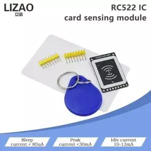 LIZAO RC522 IC 카드 감지 모듈 MFRC522 13.56MHz 비접촉식 RFID 리더/라이터 및 키체인 포함