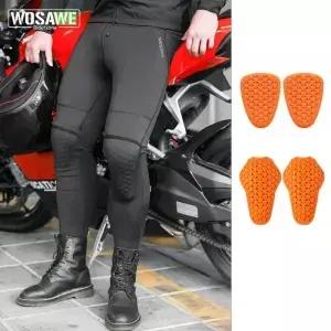 WOSAWE 오토바이 압축 팬츠 탈부착 무릎 보호대 포함 통기성 모토크로스 라이딩 바지 베이스 레이어