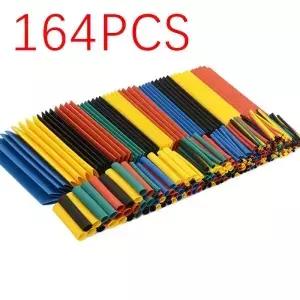 164Pcs 열 수축 튜브 슬리브 구색 키트 전기 연결 와이어 랩 케이블 방수 2 1