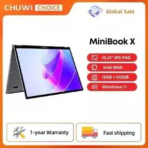 CHUWI 미니북 X N150 노트북 10.51인치 16GB/12GB 램 SSD 2-in-1 요가 모드 인텔 윈도우 11 360 플립형