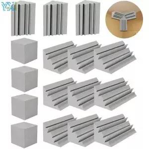 YUNXI 16pcs 어쿠스틱 폼 패널 베이스 트랩 큐브 방음 코너 블록 마감 벽 절연 흡수