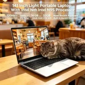 고성능 14.1인치 휴대용 노트북 N95 칩 120Hz IPS 32GB RAM 빠른 2TB SSD