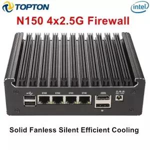 탑톤 솔리드 팬리스 미니 PC 인텔 N150 N95 4417U i5-8250U i3 8145U 4 LAN i226-V 2.5G 데스크탑 pfSense