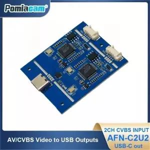 AV/CVBS to USB 변환기 UVC 준수 안드로이드 윈도우 리눅스용 드라이브 필요 없음 2채널 비디오 캡처 카드