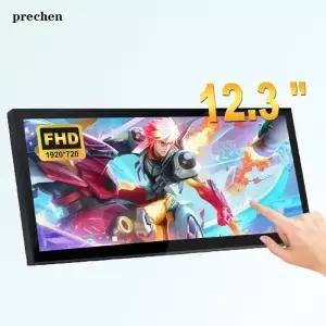 12.3인치 터치스크린 컴퓨터 확장 화면 휴대용 롱 스트립 디스플레이 PS4/5 게임 터치 LCD 타입 C 1920x720