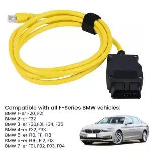 6.5피트 이더넷-OBD 인터페이스 케이블 ENET E-SYS ICOM 코딩 F-시리즈 커넥터 자동차 진단 도구 호환