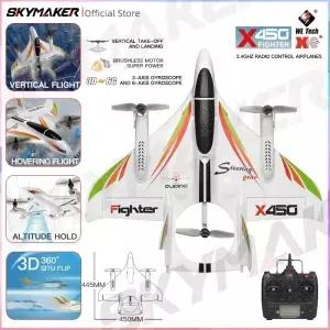 Wltoys XKS X450 RC 비행기 2.4G 원격 조종 3D 6G 6CH 고정 날개 LED 수직 이륙 RTF