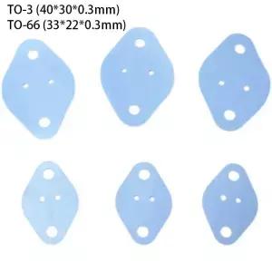 트랜지스터 블루 그레이 패드 절연체 열 전도성 타원형 실리콘 젤 시트 TO-3 40*30*0.3mm