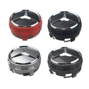 자동차 외부 센터 캡 액세서리 4개 75mm 블랙 레드 레이즈드 카 스타일링 휠 (메르세데스 벤츠 AMG A000400