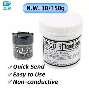 GD-3 열 전도성 그리스 7.5 W/M-K 순중량 30/150 그램 컴퓨터 CPU GPU CN30용 회색 페이스트 석고 방열판