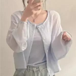 여성 한여름 간절기 나시 가디건 세트 여름 긴팔 카디건 레이어드