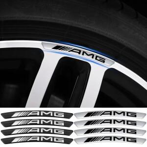 4Pcs 자동 휠 허브 배지 타이어 림 3D 스티커 메르세데스 벤츠 AMG W204 W212 GLC GLE CLA 액세서리