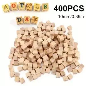 작은 나무 큐브 400개 1X1cm 0.4X0.4인치 큐브-천연 소나무 블록-DIY용